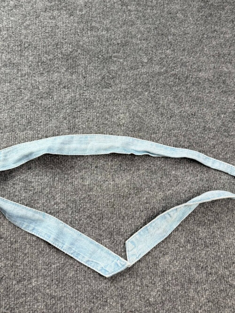 Vintage Light Wash Denim Tie Belt Chambray Fabric Sash 44 x 1.25 As Is